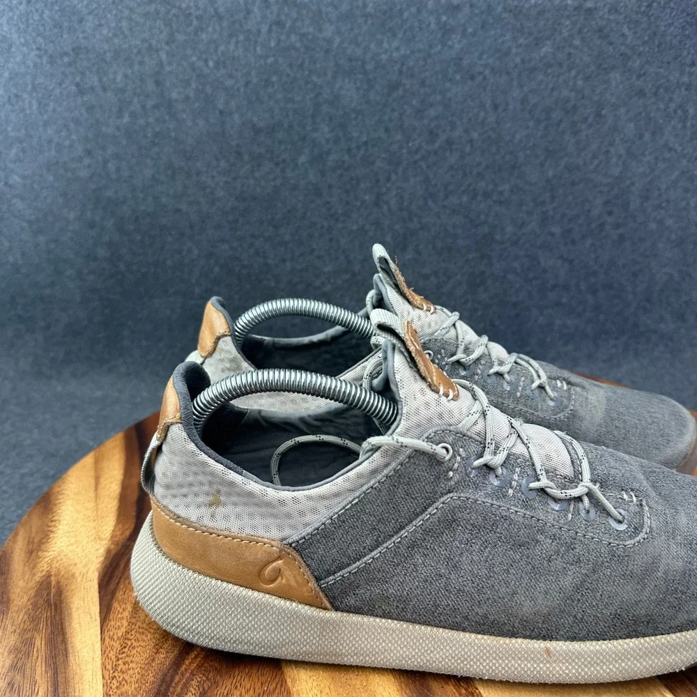 OluKai Nanea Li Shoes Mens Size 8.5 Gray Textile Low Top Casual Sneakers